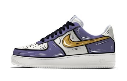 Custom Air Force 1 Shoes Anime Lakers Purple Gold