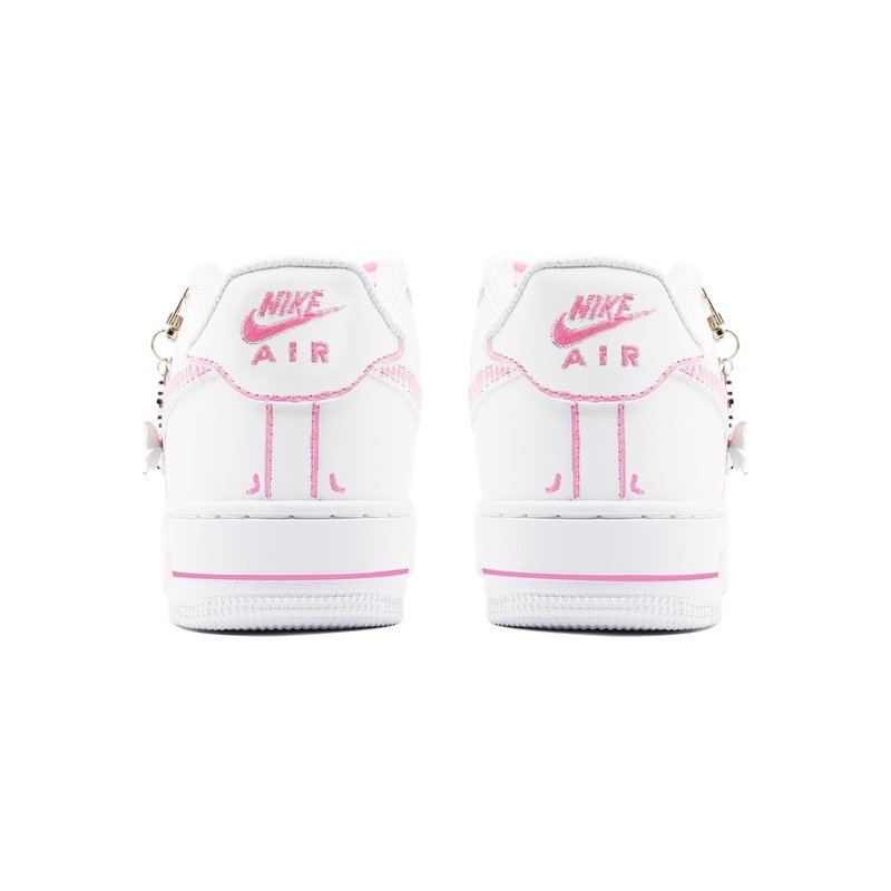 Custom Air Force 1 Shoes Comic Graffiti Pink White - Image 4