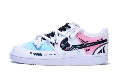 Custom Court Shoes Cyberpunk Neon Blue Pink