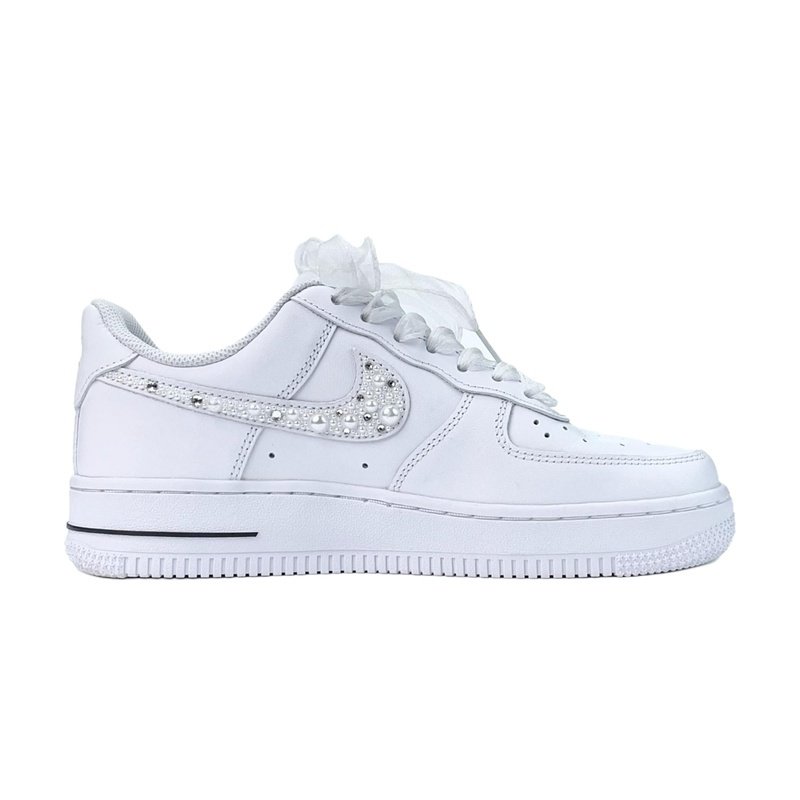Custom Air Force 1 Shoes Diamond Swoosh White Sparkling - Image 2