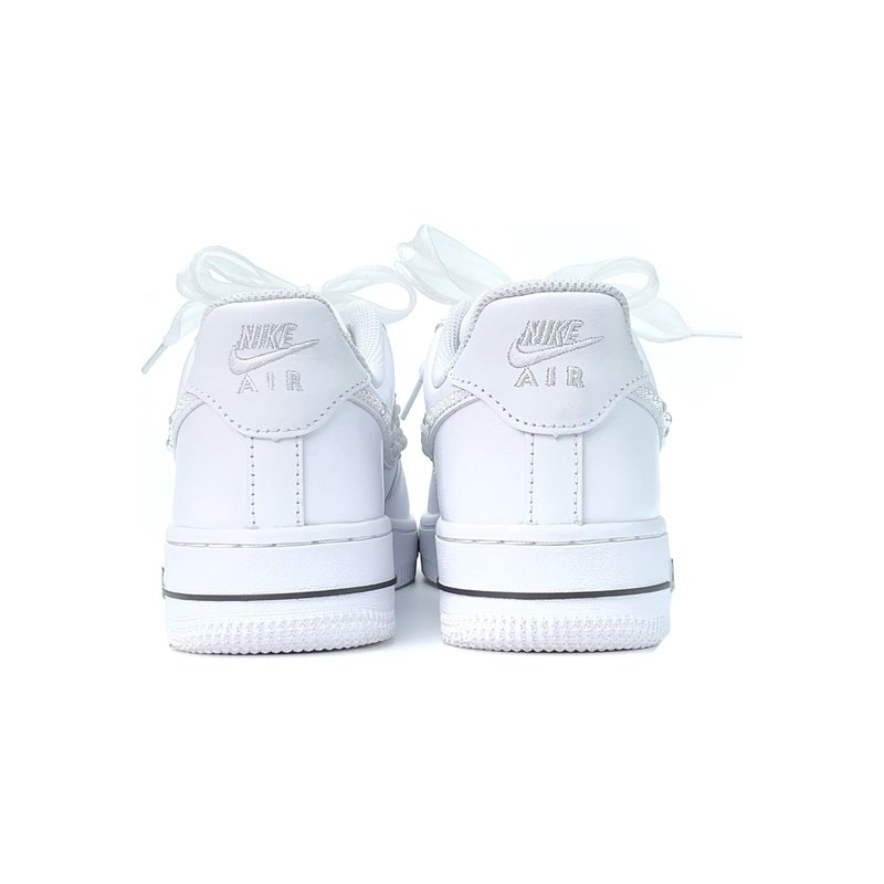 Custom Air Force 1 Shoes Diamond Swoosh White Sparkling - Image 4