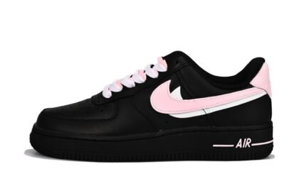Custom Air Force 1 Shoes Double Swoosh Pink White