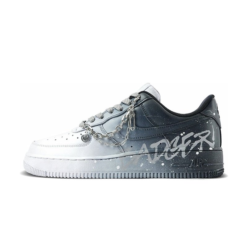 Custom Air Force 1 Shoes Electric Party Gray White