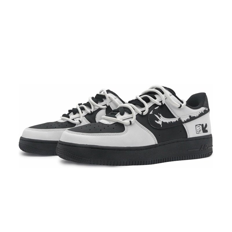 Custom Air Force 1 Shoes Glacier Island Black Gray - Image 3