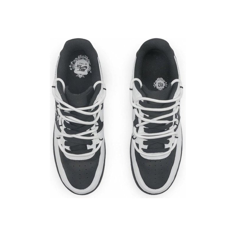Custom Air Force 1 Shoes Glacier Island Black Gray - Image 4
