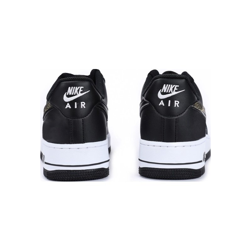 Custom Air Force 1 Shoes Gold Butterfly Black White - Image 4