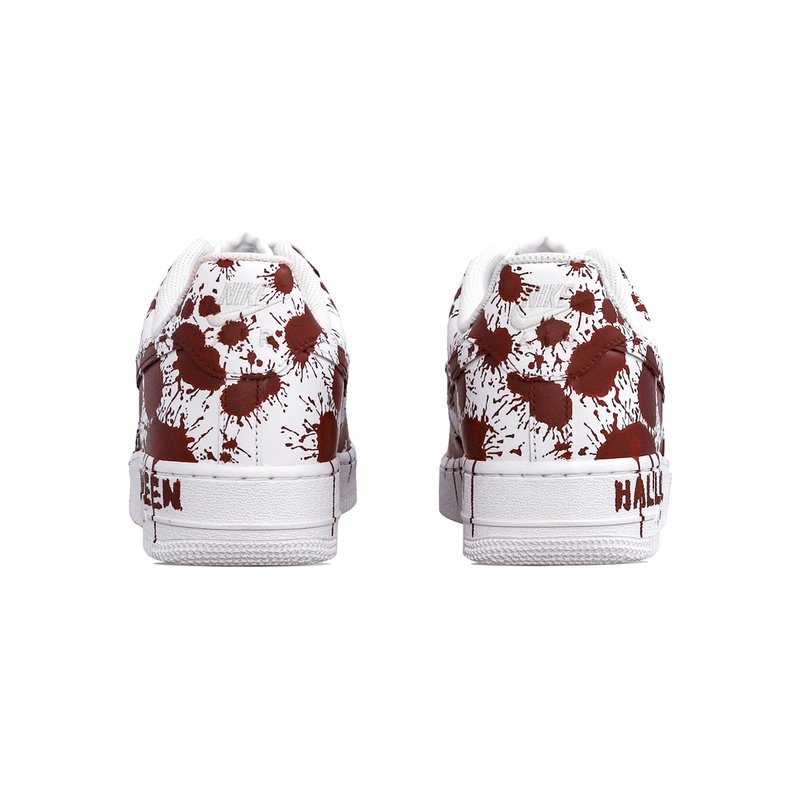 Custom Air Force 1 Shoes Halloween Blood Red White - Image 4