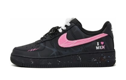 Custom Air Force 1 Shoes I Love Me Pink Black