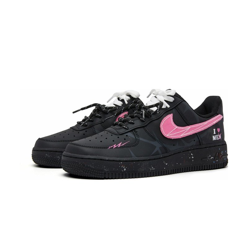 Custom Air Force 1 Shoes I Love Me Pink Black - Image 3