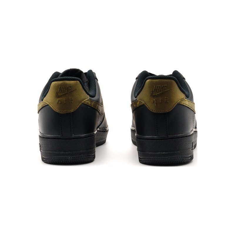 Custom Air Force 1 Shoes Lightning Thunder Black Gold - Image 5