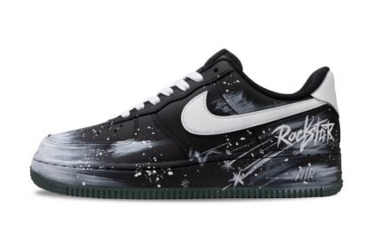Custom Air Force 1 Shoes Meteor Shower Black White