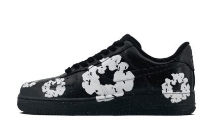 Custom Air Force 1 Shoes Night Sky Mystery Black White