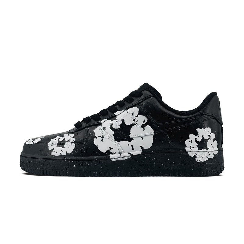 Custom Air Force 1 Shoes Night Sky Mystery Black White