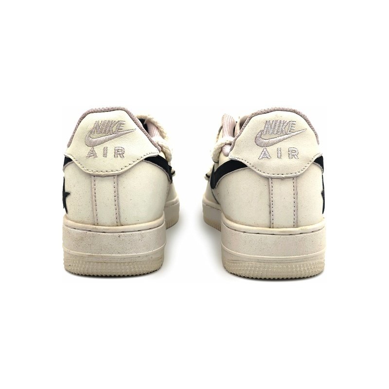 Custom Air Force 1 Shoes Old Photo Beige Black - Image 4