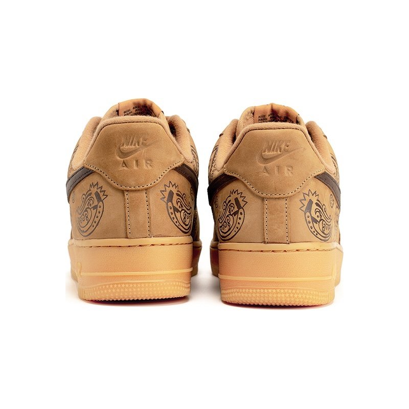 Custom Air Force 1 Shoes Paisley Retro Wheat Brown - Image 4