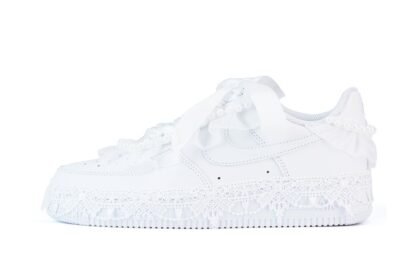 Custom Air Force 1 Shoes Pearl Bridal Lace White