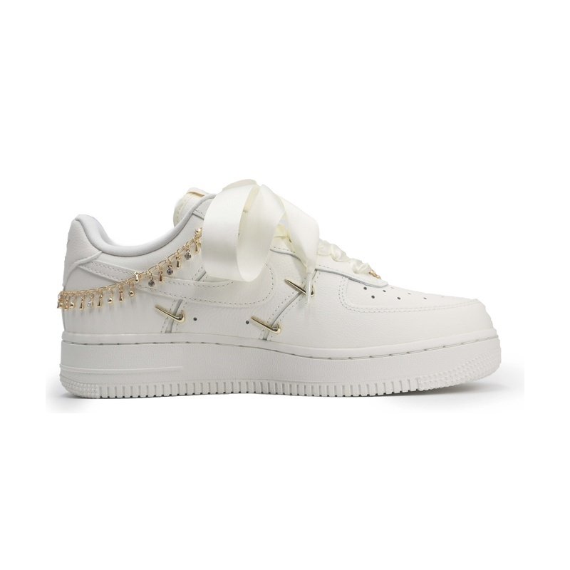 Custom Air Force 1 Shoes Ribbon Chain White Gold - Image 2