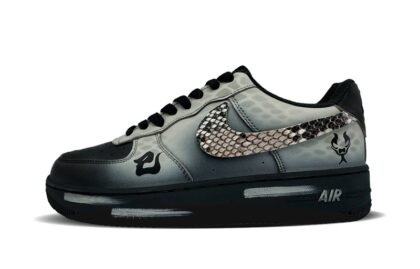 Custom Air Force 1 Shoes Snake Shadow Black Grey