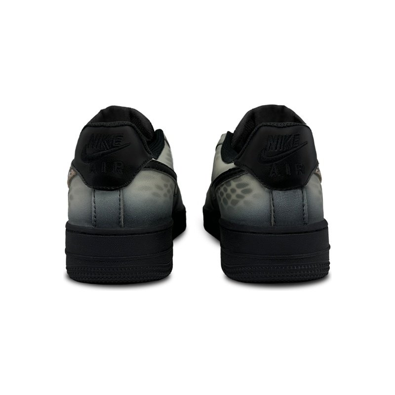 Custom Air Force 1 Shoes Snake Shadow Black Grey - Image 4
