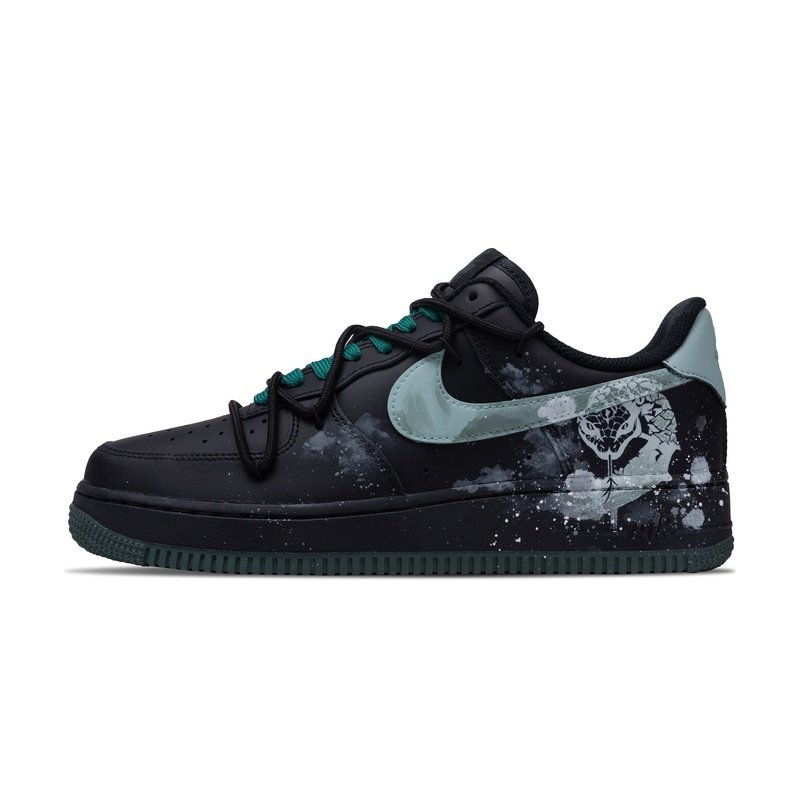 Custom Air Force 1 Shoes Snake Spirit Black Gray
