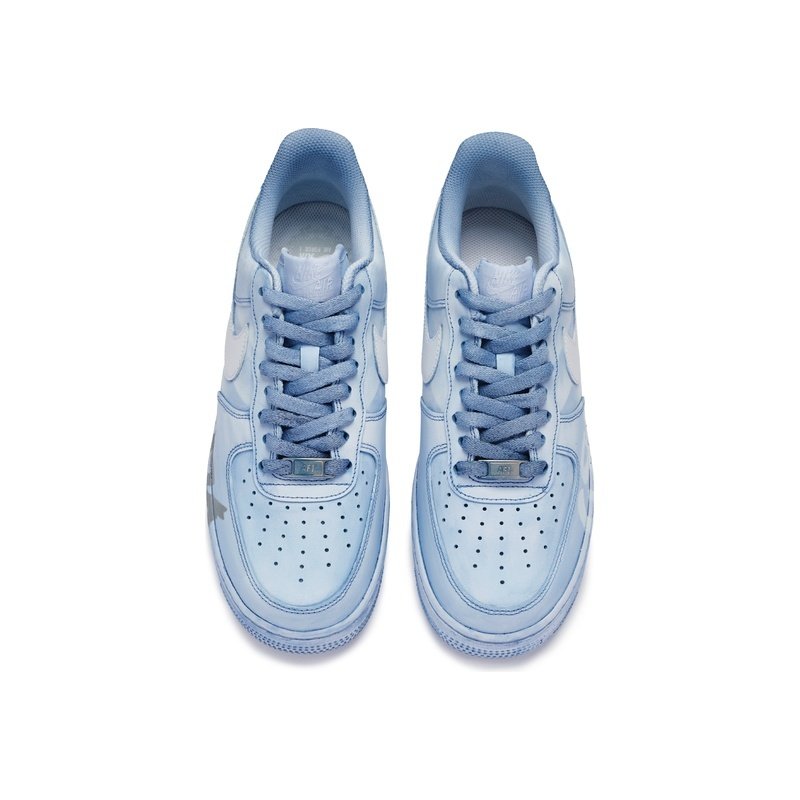 Custom Air Force 1 Shoes Snow Storm Blue White - Image 4