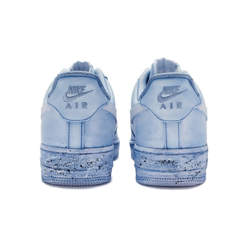 Custom Air Force 1 Shoes Snow Storm Blue White - Image 5
