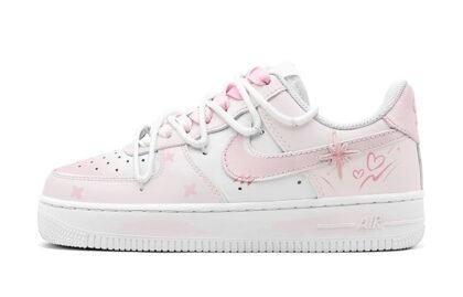 Custom Air Force 1 Shoes Star Love Pink White