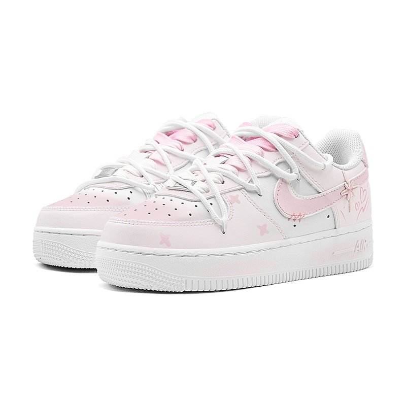 Custom Air Force 1 Shoes Star Love Pink White - Image 3