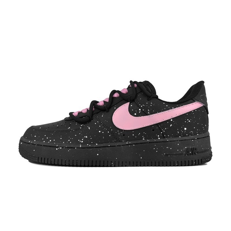 Custom Air Force 1 Shoes Starry Night Black Pink