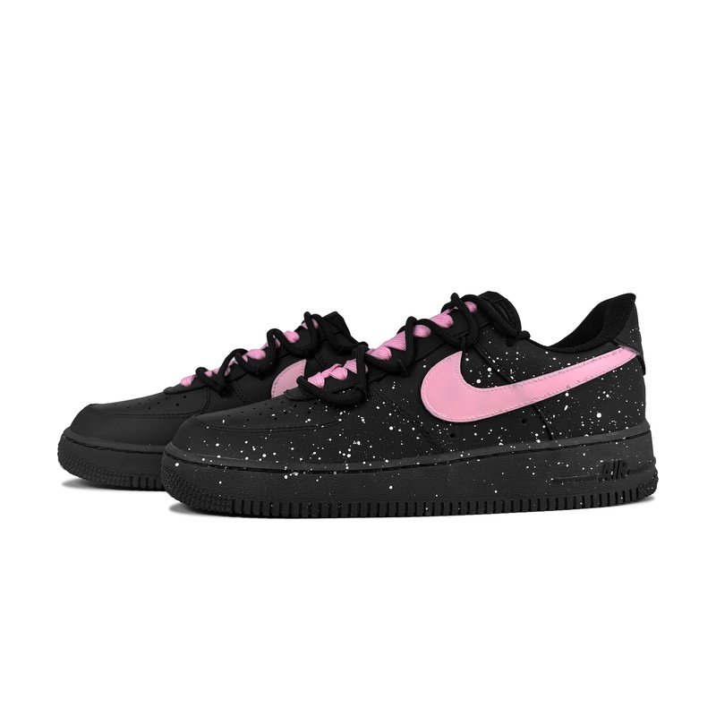 Custom Air Force 1 Shoes Starry Night Black Pink - Image 3