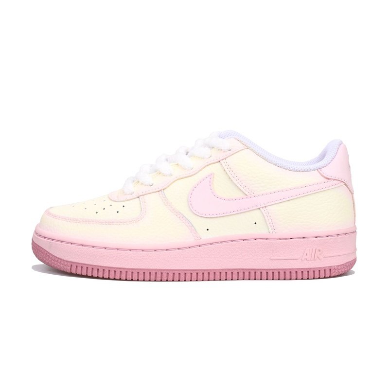 Custom Air Force 1 Shoes Strawberry Mochi Pink Beige