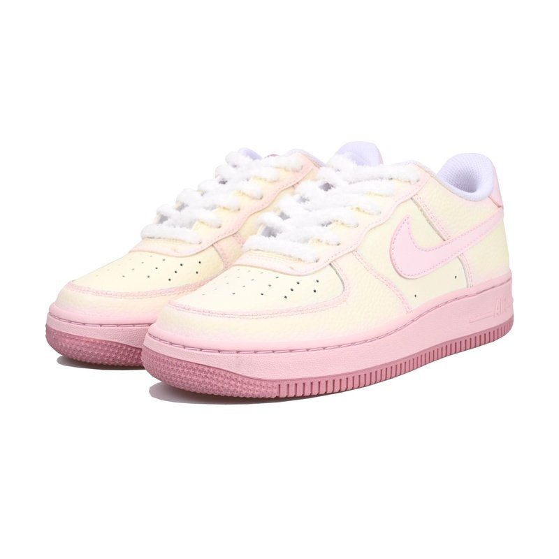 Custom Air Force 1 Shoes Strawberry Mochi Pink Beige - Image 3