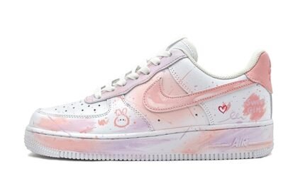 Custom Air Force 1 Shoes Sweet Bunny Pink White
