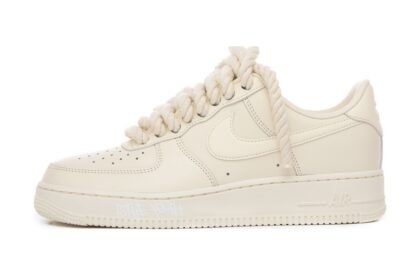 Custom Air Force 1 Shoes Youth Rope Beige White