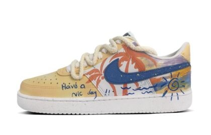 Custom Court Shoes Beach Holiday Yellow Blue