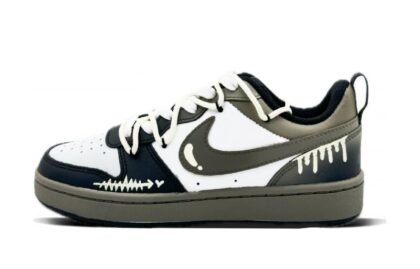Custom Court Shoes Cocoa Overflow White Grey