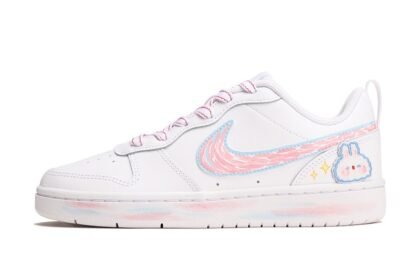 Custom Court Shoes Cute Bunny Pink White