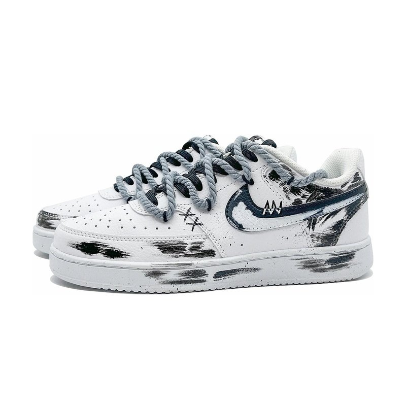 Custom Court Shoes Dark Knight Black White - Image 3