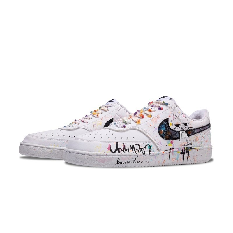 Custom Court Shoes Decadent Cat White Multicolor - Image 3