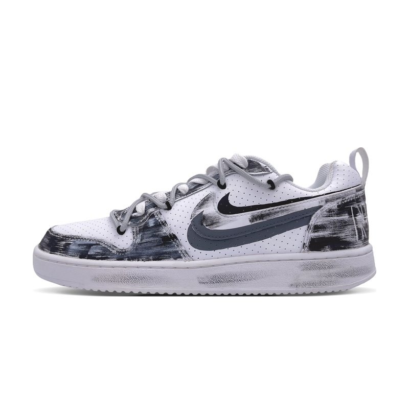 Custom Court Shoes Double Swoosh Black Grey