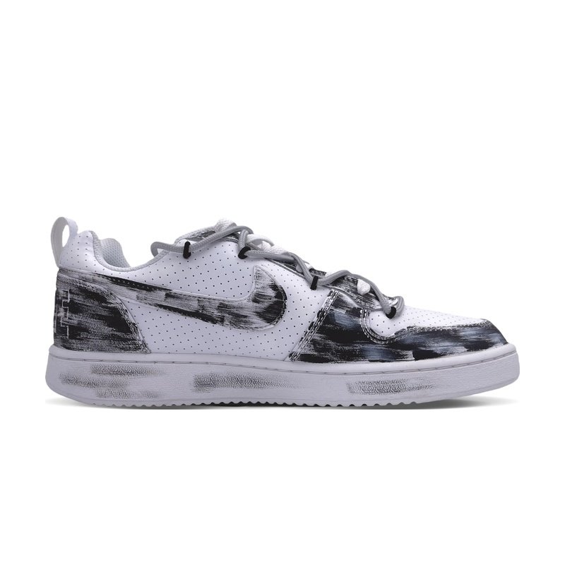 Custom Court Shoes Double Swoosh Black Grey - Image 2