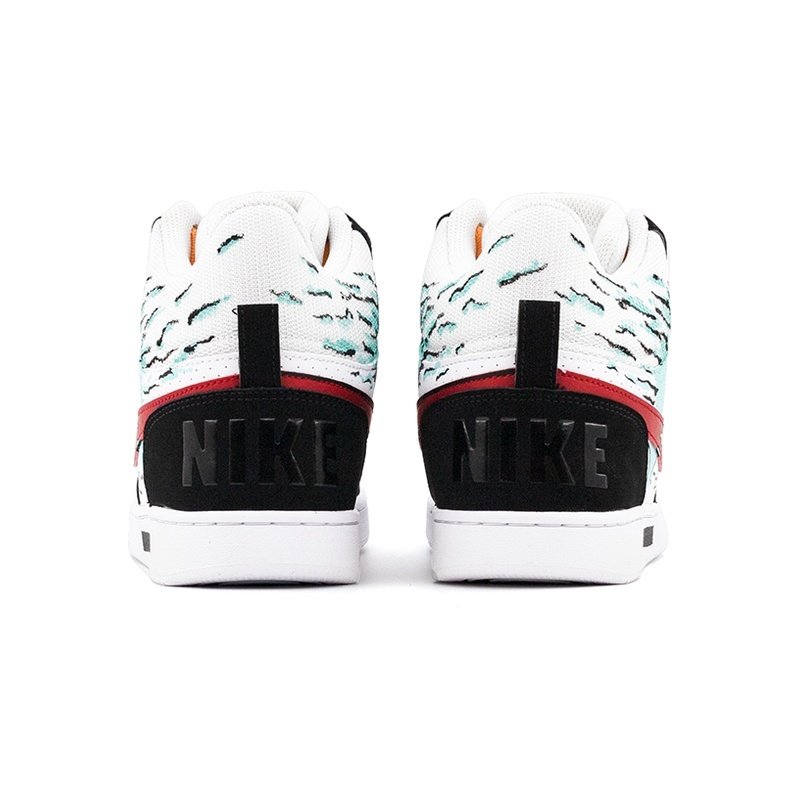 Custom Court Shoes Flames Swoosh Black White - Image 4