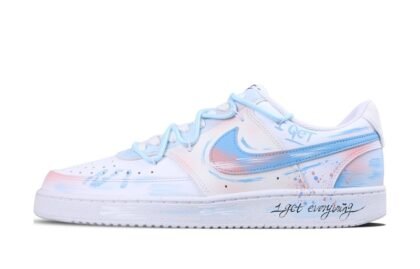 Custom Court Shoes Get Everything White Blue