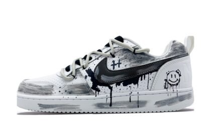 Custom Court Shoes Gothic Graffiti Black White