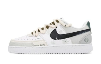 Custom Court Shoes Maple Leaf White Grey