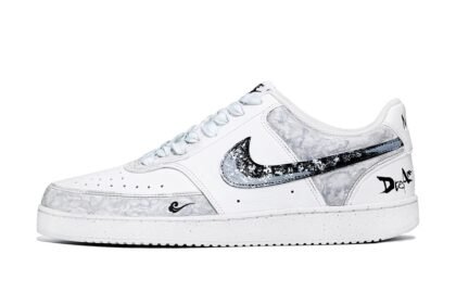 Custom Court Shoes Milky Way White Gray