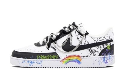 Custom Court Shoes Monster Academy White Multicolor