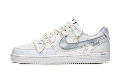 Custom Court Shoes Moonlit Butterfly White Blue