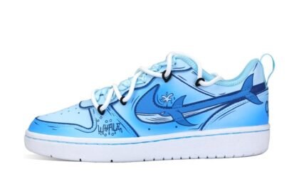 Custom Court Shoes Ocean Whale Blue White