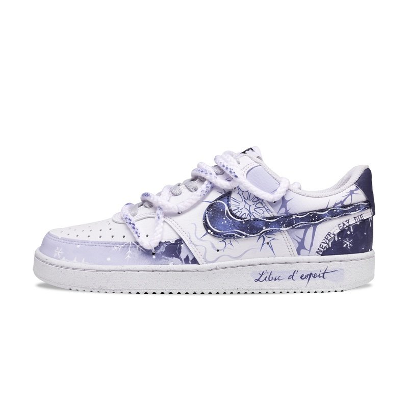 Custom Court Shoes Rose Thorns Purple White